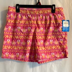 Columbia Washed Out Printed Shorts Youth XL Pink Stretch Pull On‎ Activewear NWT
